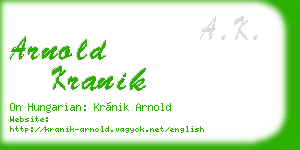 arnold kranik business card